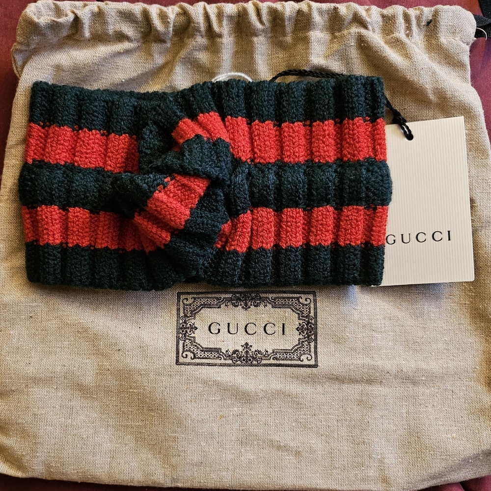 Gucci Red and Green Striped Hair Accessory